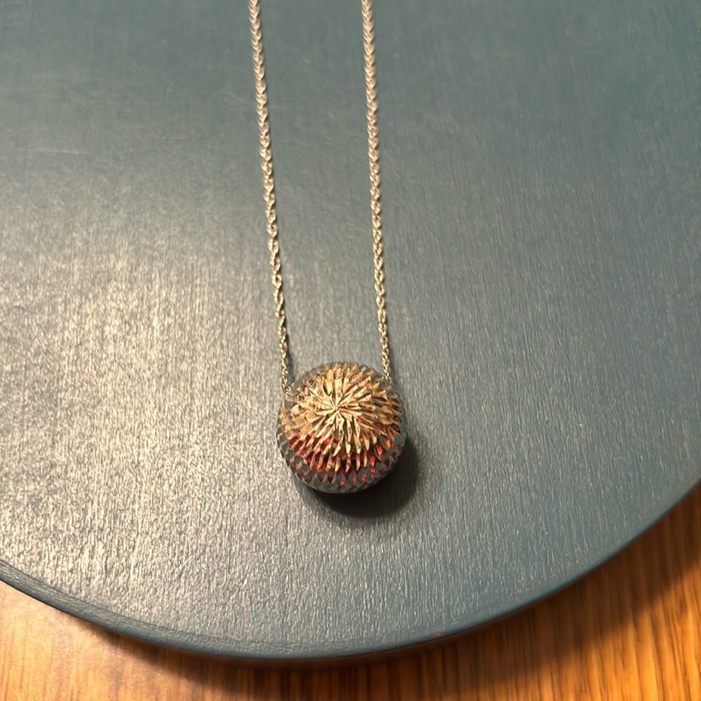 Vintage Silver tone Spinning Ball 925 Sterling Silver Chain